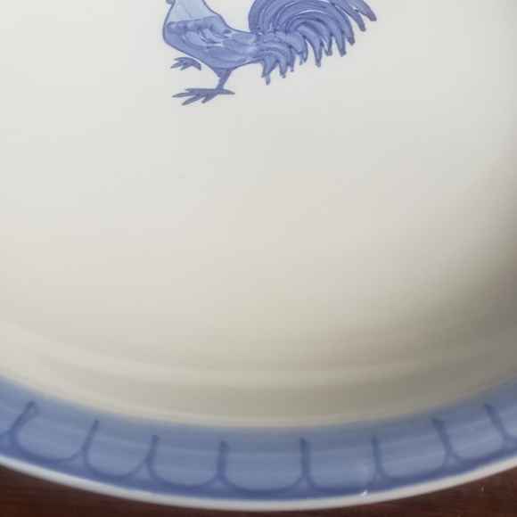 Folkcraft stoneware morning farm Tienshan rooster plates. - Picture 6 of 11